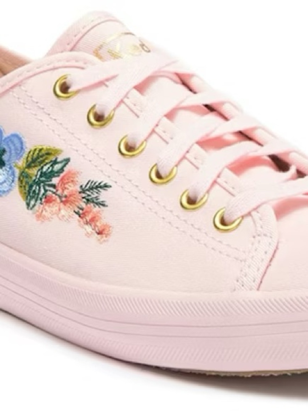 Keds Rifle Paper Pink Floral Embroidered Low-Top Sneaker